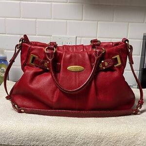 Brahmin Red Leather Shoulder Bag